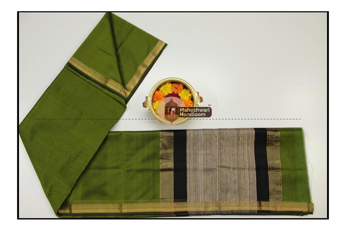 Maheshwari Green Gicha Pallu Saree