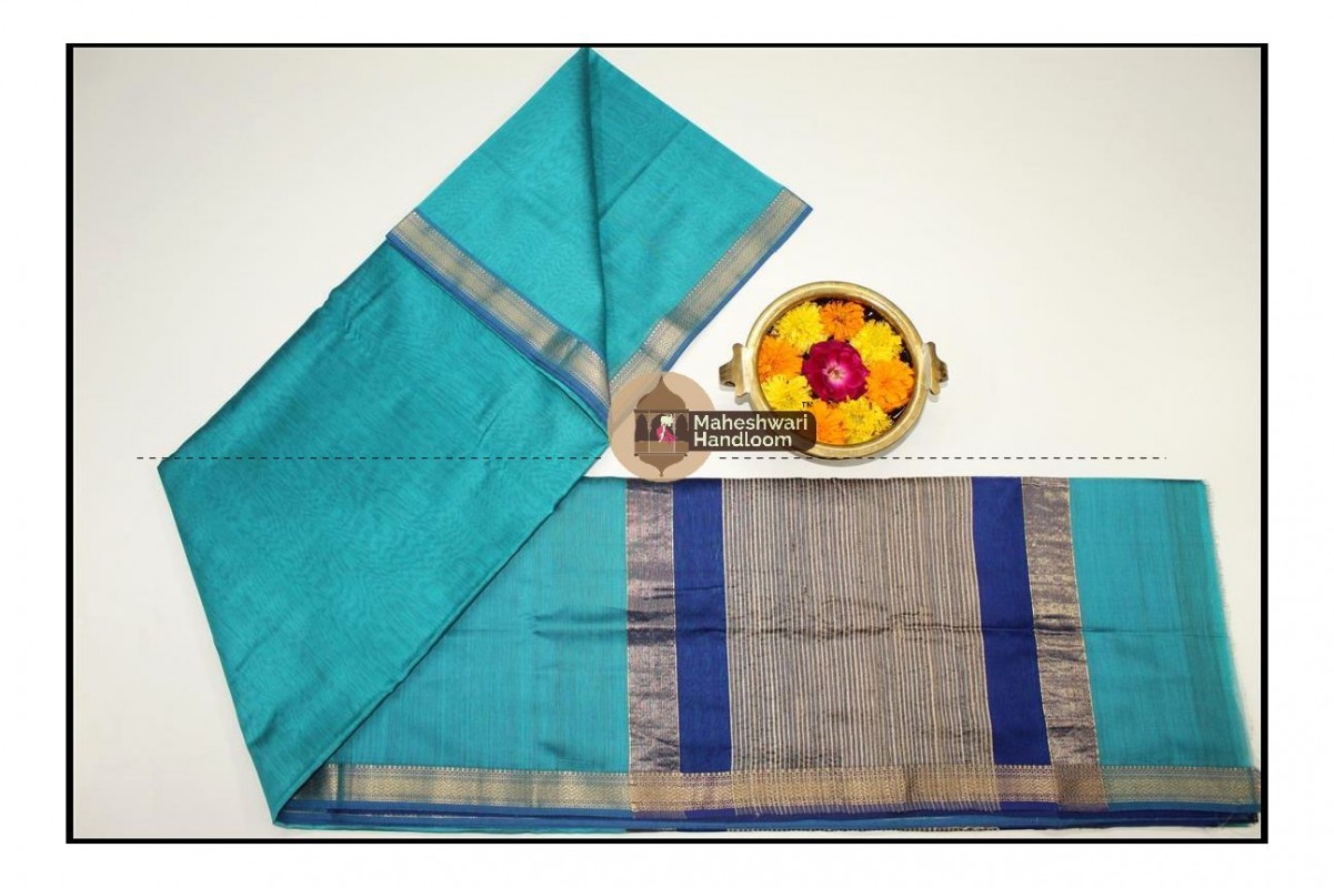 Maheshwari Sea Green Gicha Pallu Saree 
