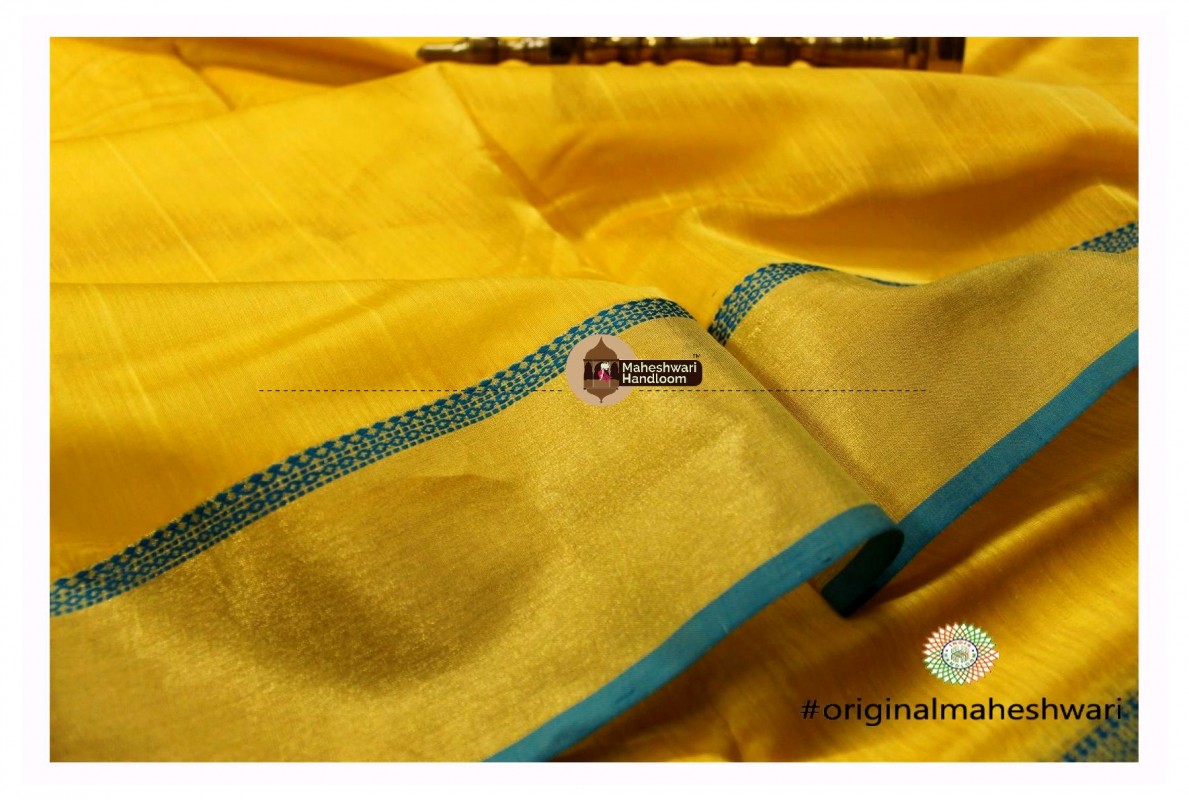 Maheshwari Yellow Buta Pallu Saree
