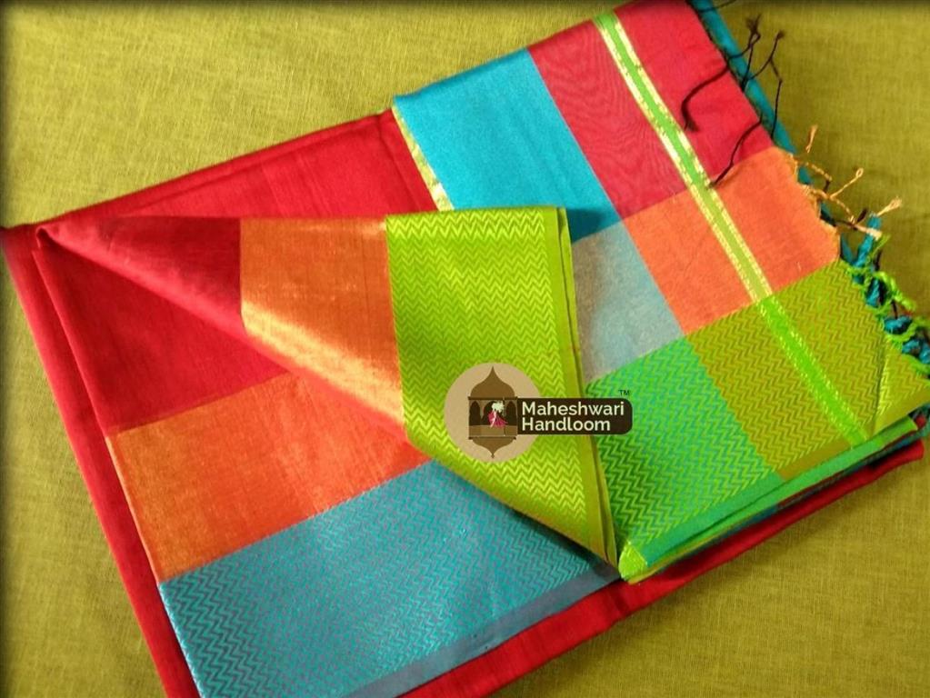 Maheshwari Jari Patta Ganga jamuna Sarees