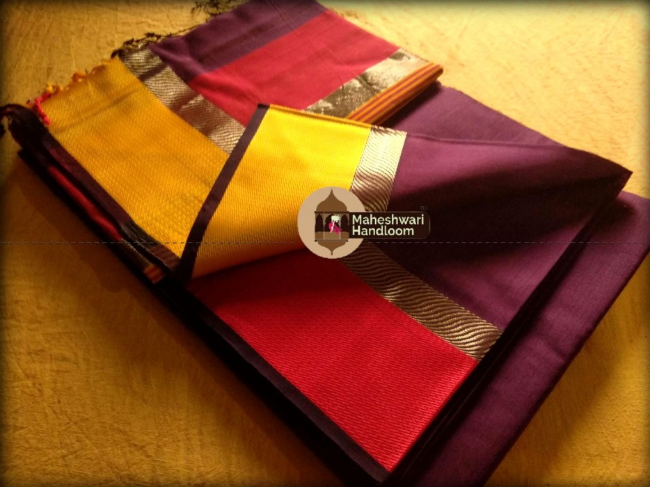 Maheshwari Megenda Ganga Jamuna saree