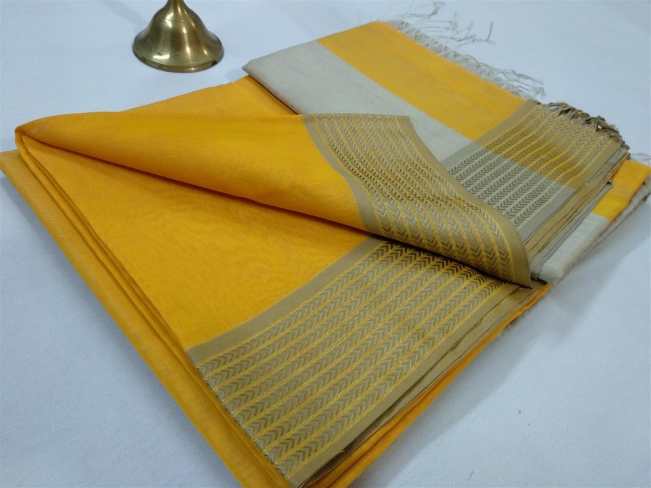 Maheshwari Firozi Resham 9v Border saree