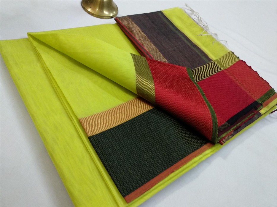 Maheshwari Light Green Green Ganga Jamuna saree