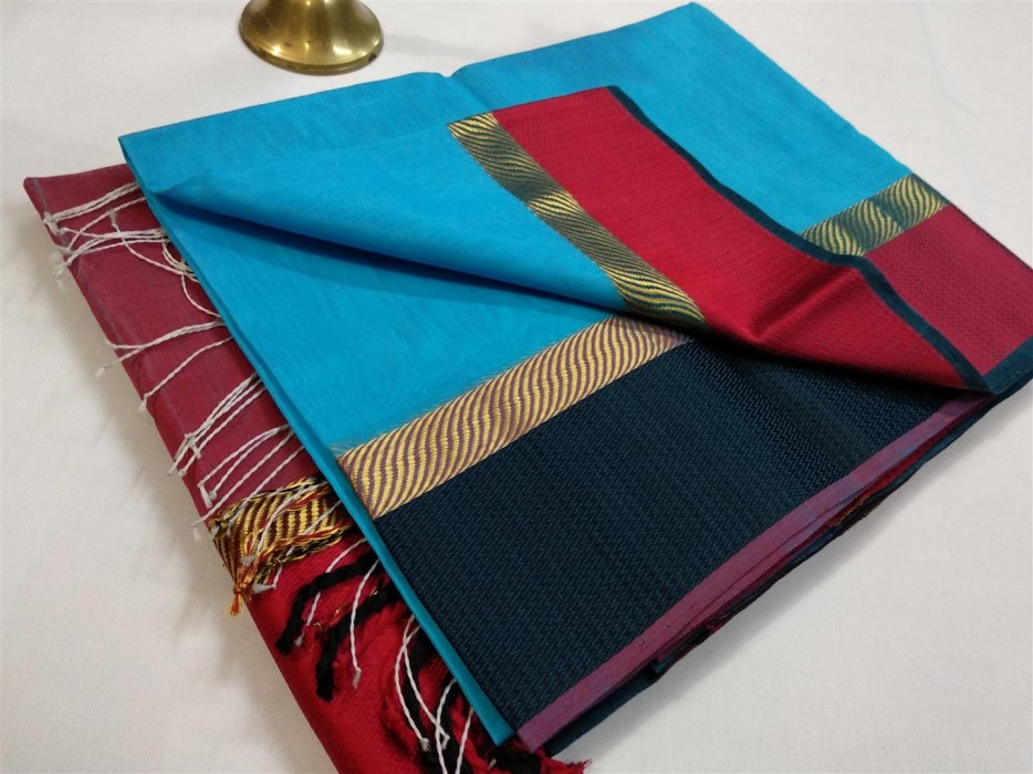 Maheshwari Firozi Ganga Jamuna Saree