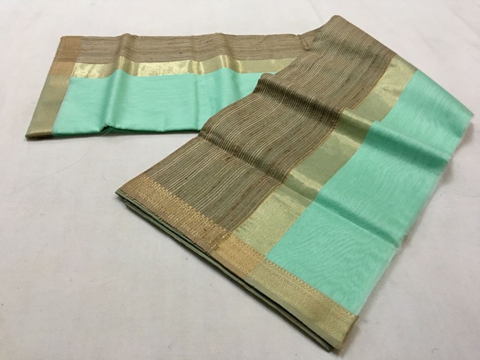 Maheshwari Sea Green Gicha Pallu Saree