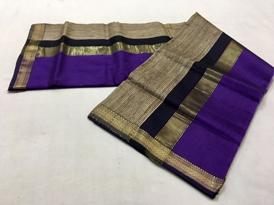 Maheshwari Purple Gicha Pallu Saree