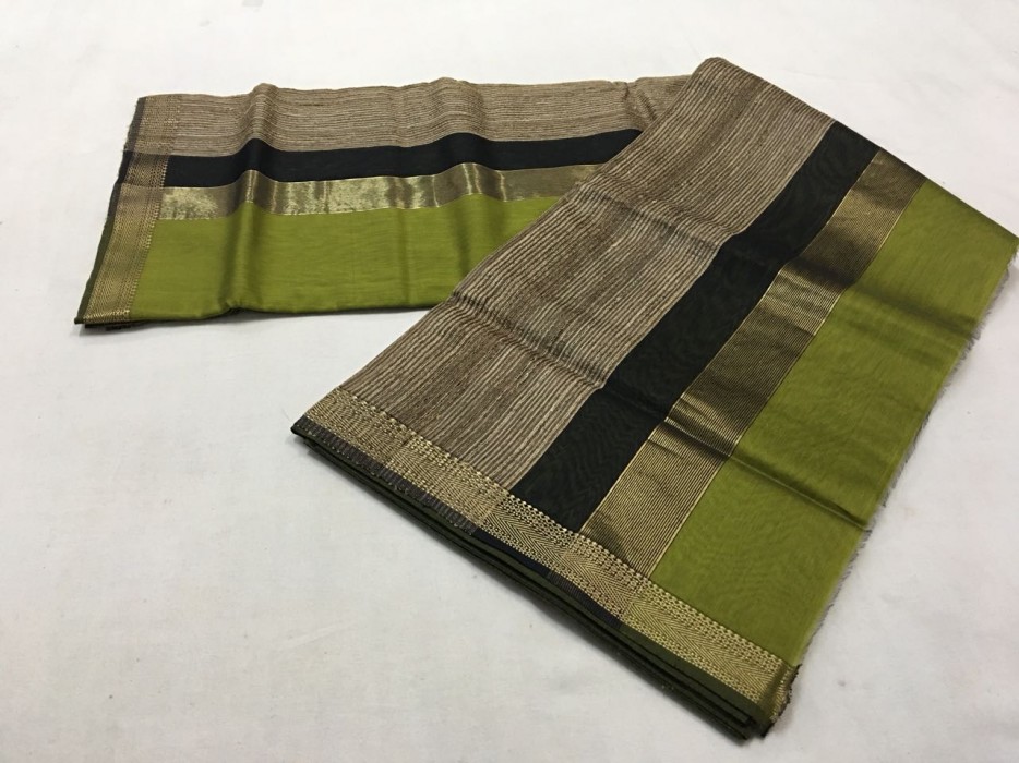 Maheshwai Green Gicha Pallu Saree