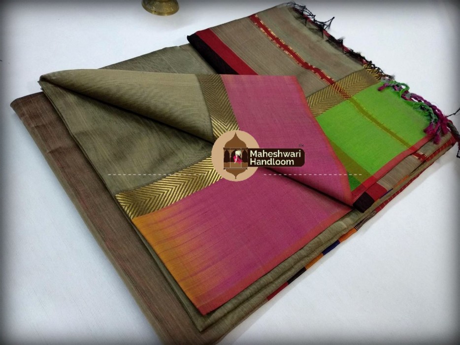 Maheshwari Tussar Shaded Border saree
