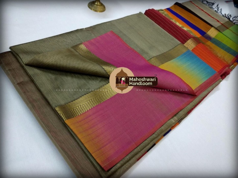 Maheshwari Tussar Shaded Border saree