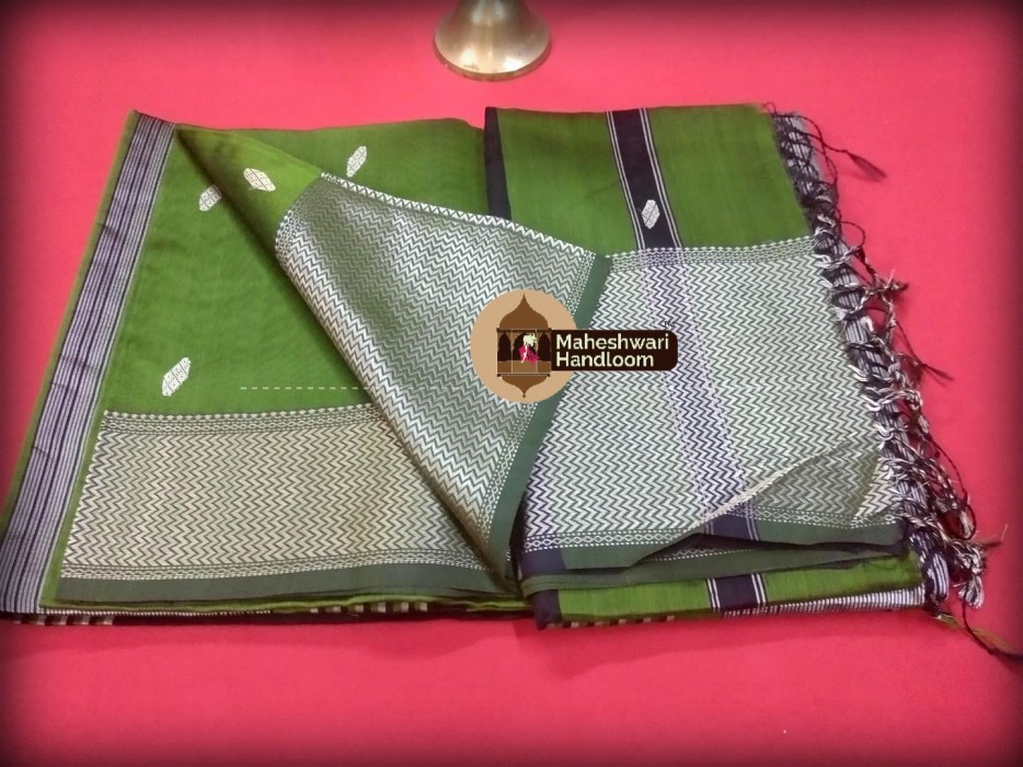 Maheshwari  Green Resham Buti- Motifs Saree