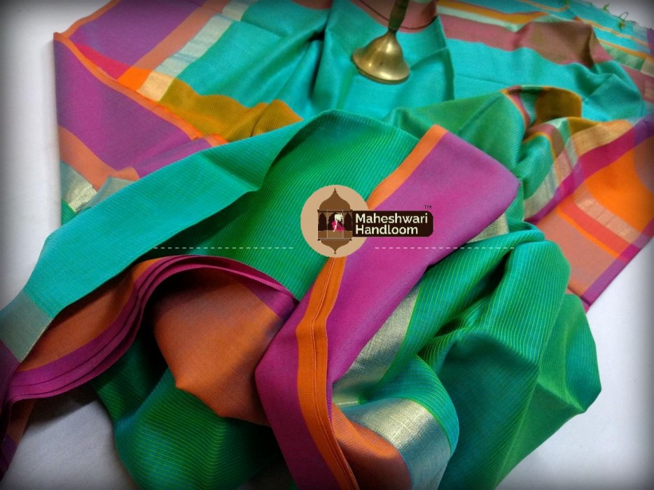 Maheshwari Firozi Ganaga Jamuna Saree