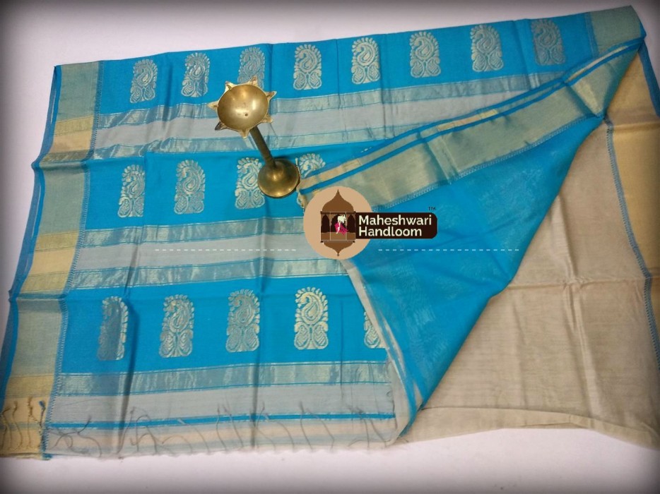 Maheshwari Tusser  Buta Pallu Saree
