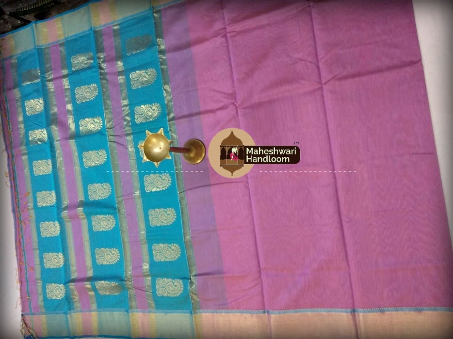 Maheshwari Baby Pink  Buta Pallu Saree