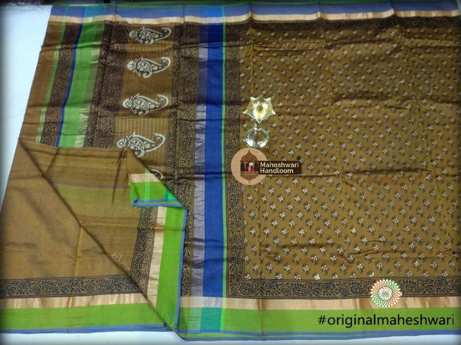 Maheshwari  Handblock Print Saree