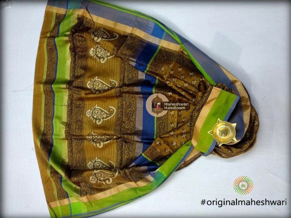 Maheshwari  Handblock Print Saree