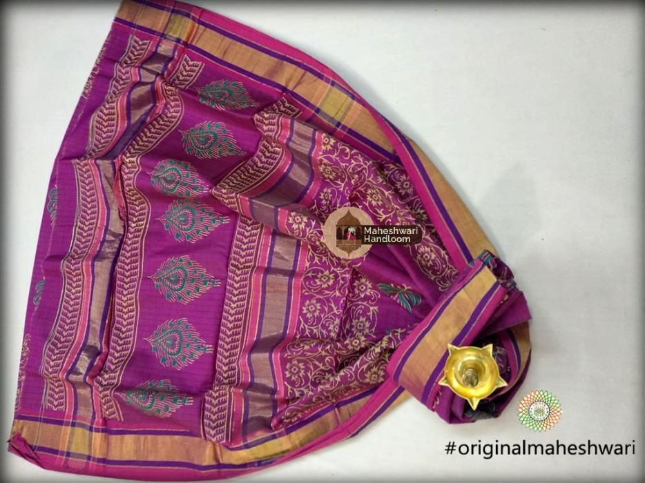 Maheshwari   Handblock Print Saree