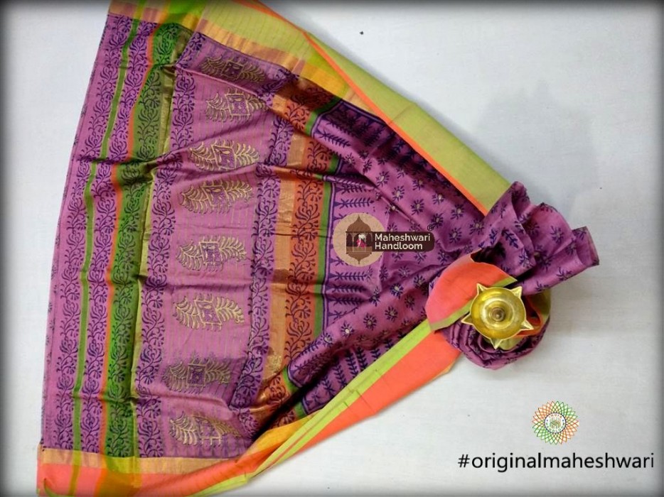 Maheshwari   Handblock Print Saree