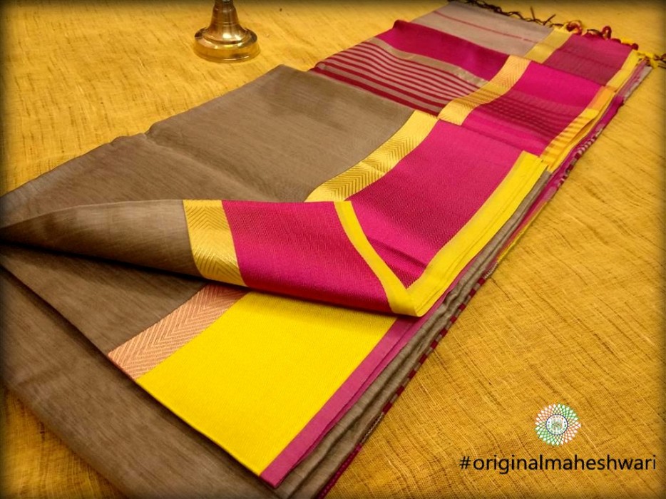 Maheshwari Tussar Ganga Jamuna saree