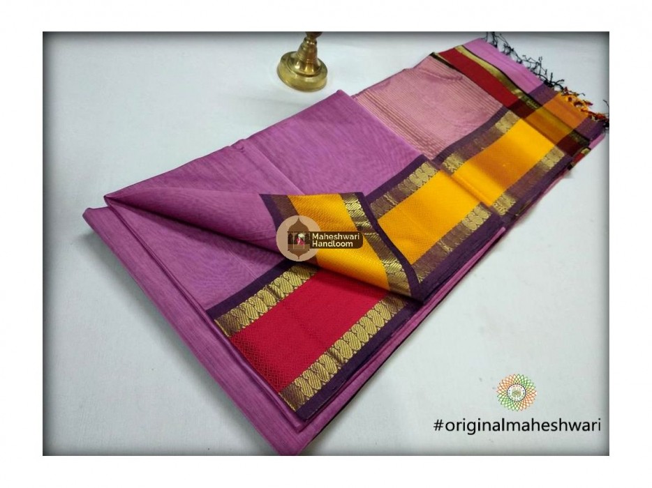 Maheshwari Light Purple Keri buti Border Saree
