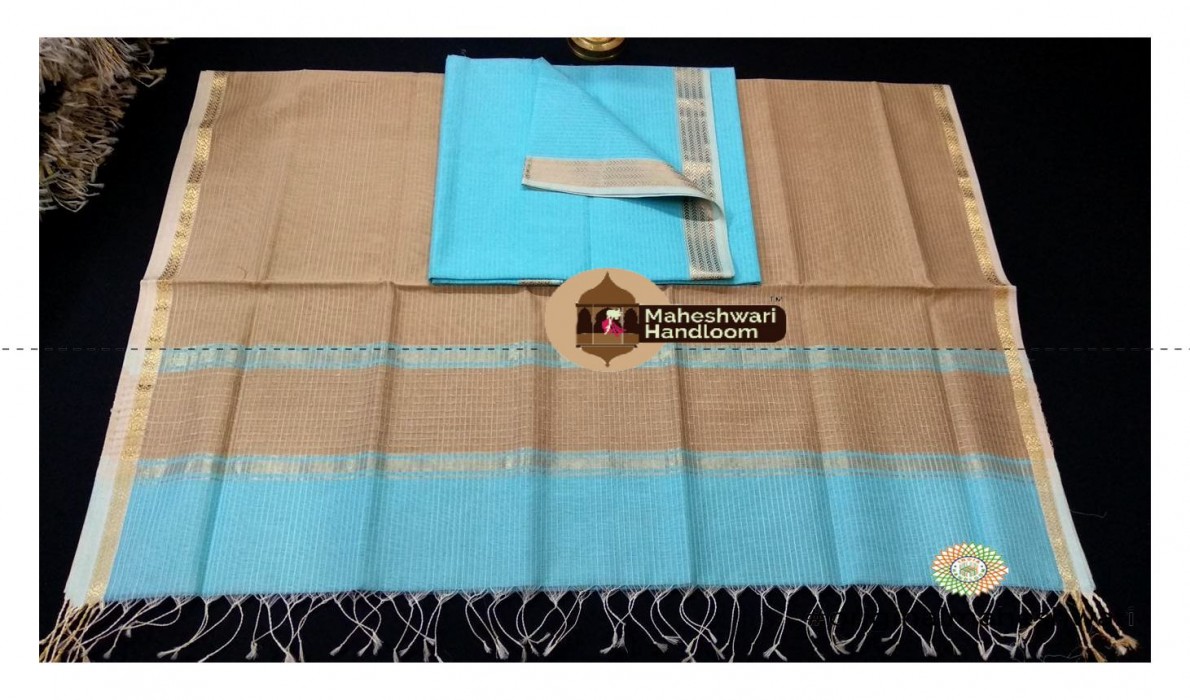 Maheshwari  Chintamani - Brown  Top  Dupatta