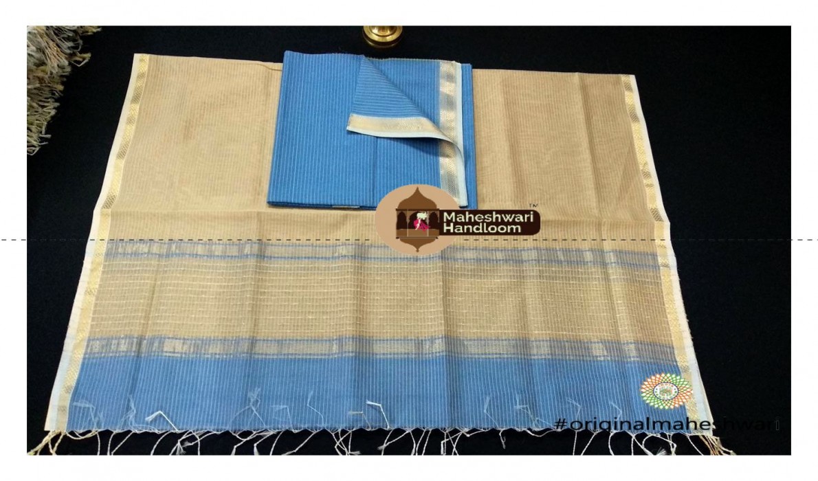 Maheshwari Oyster - Cream Yellow  Top  Dupatta