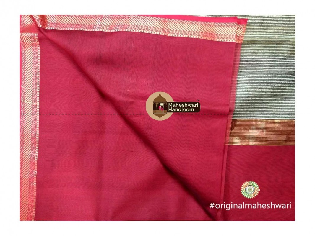 Maheshwari Red Gicha Pallu Saree