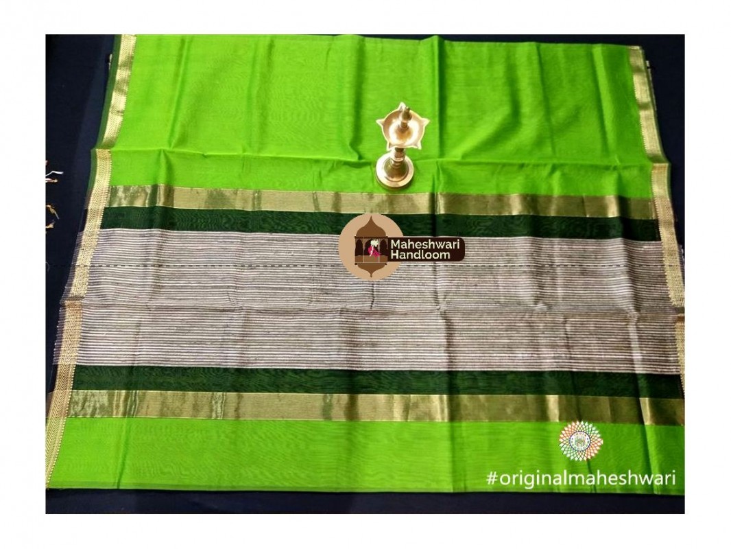 Maheshwari Light green Gicha Pallu Saree