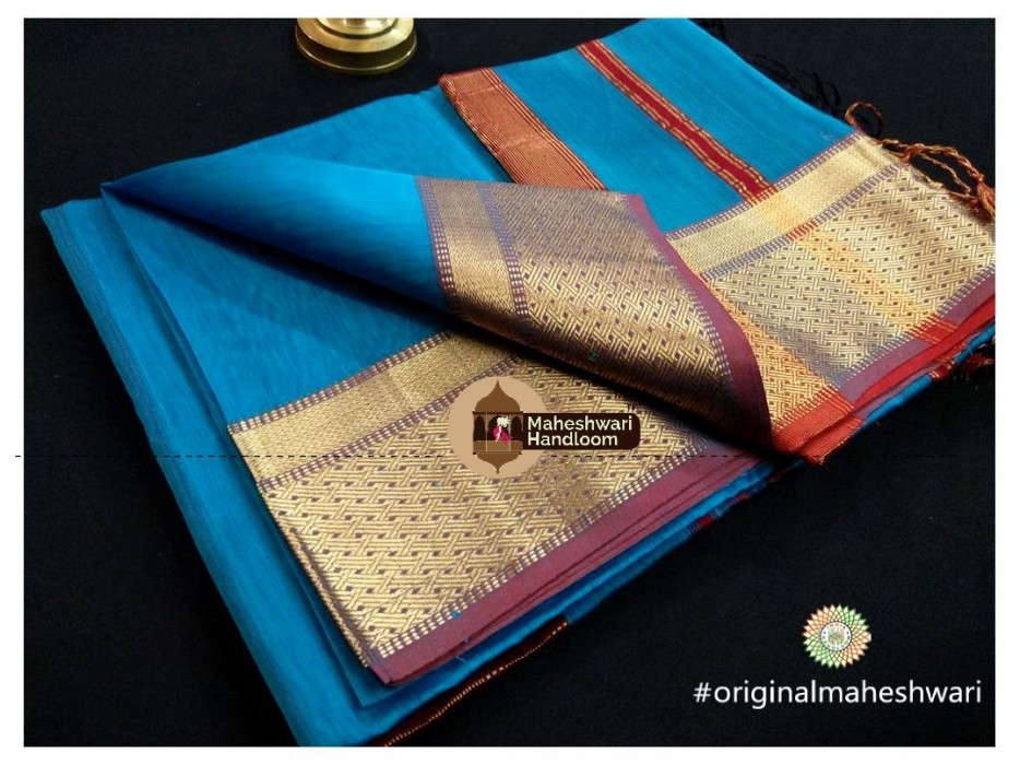 Maheshwari Jari Temple Border Saree