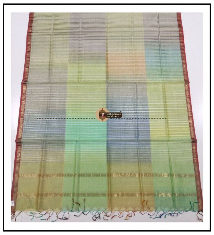 Maheshwari Multicolour Silk Dupatta