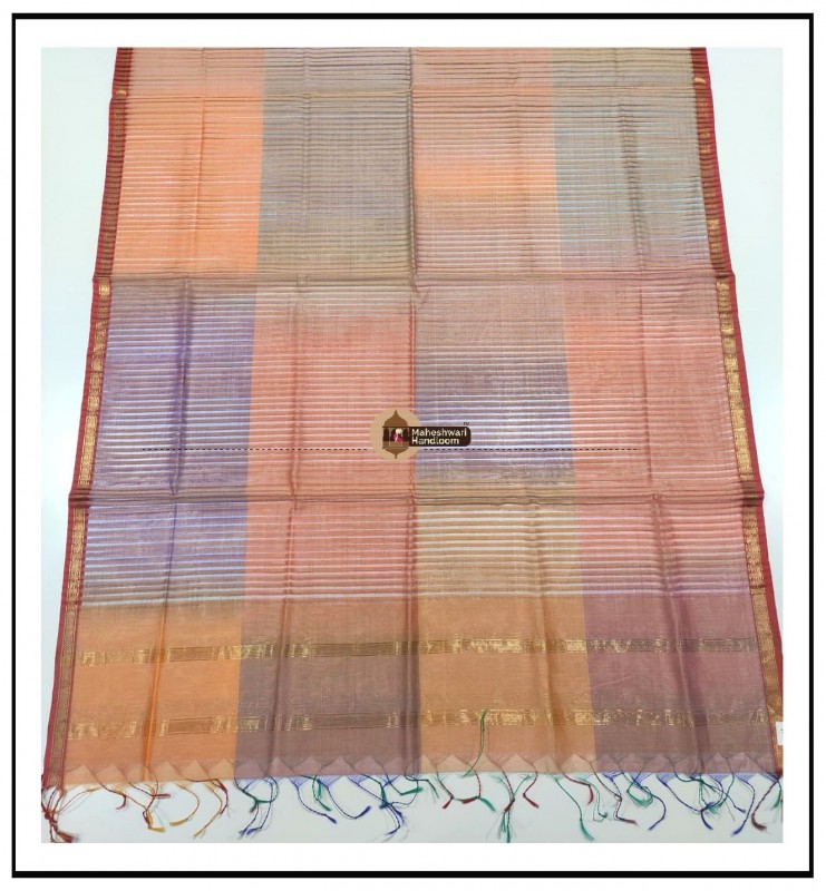 Maheshwari Multicolour Silk Dupatta