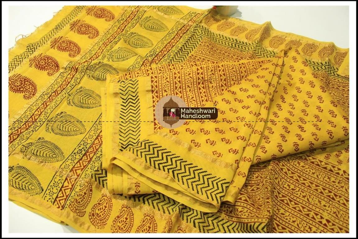 Maheshwari Mehandi Green Bagh print Silk Cotton Suits