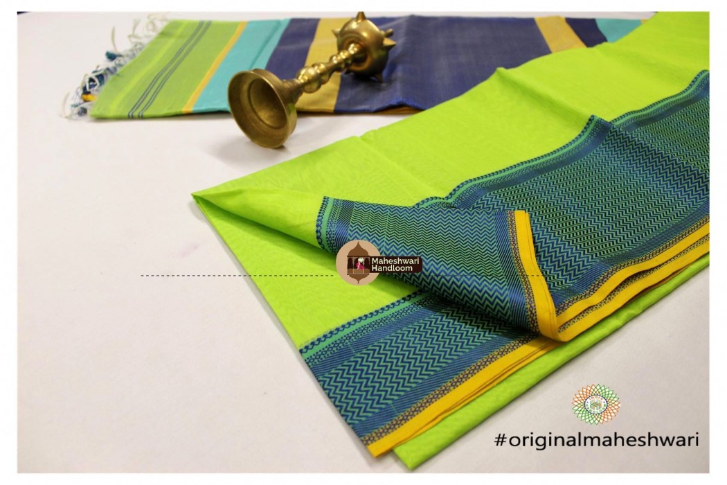 Maheshwari Resham Zigzag Border Saree