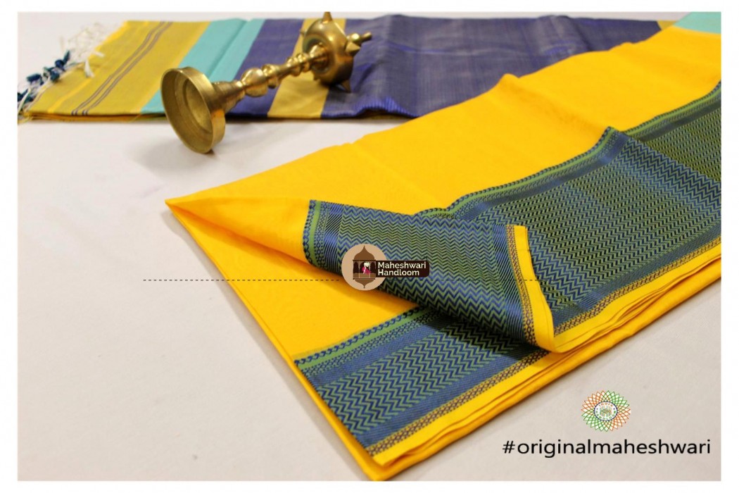 Maheshwari Resham Zigzag Border Saree