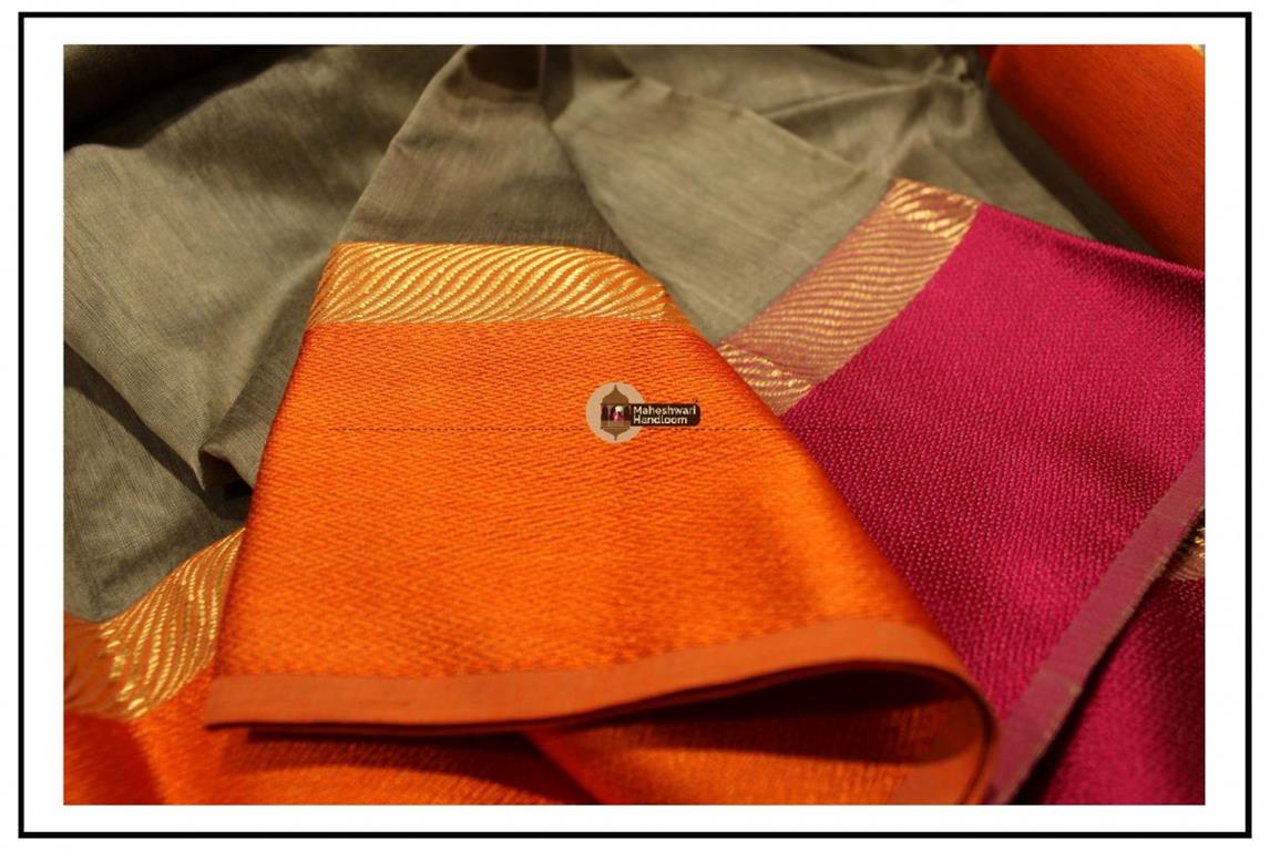 Maheshwari Tussar Ganga Jamuna Border saree
