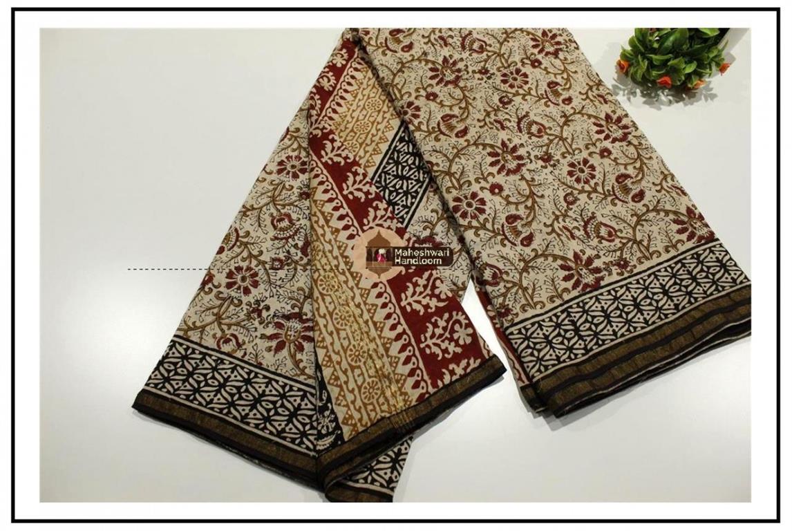 Maheshwari Tussar Batik Printed saree