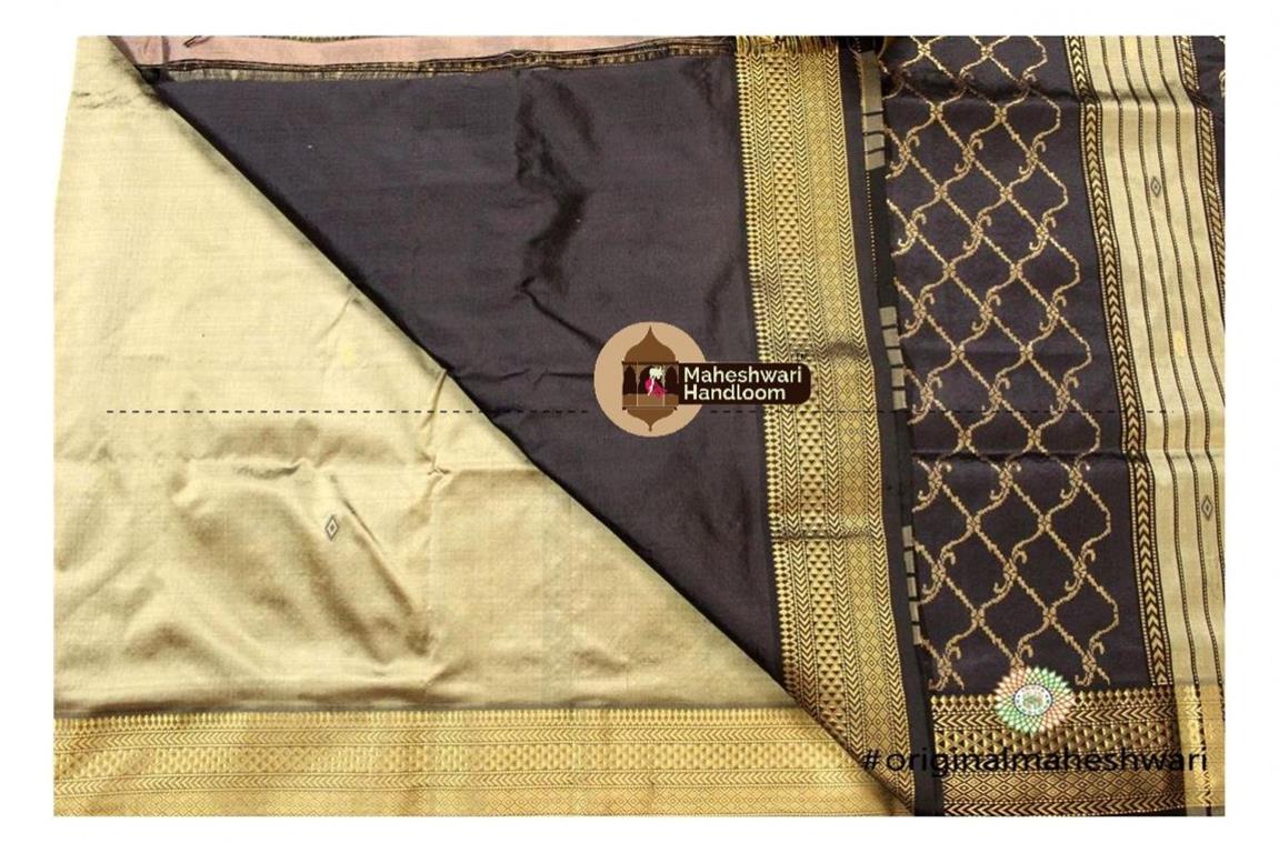 Maheshwari Mehandi Green Pure Silk Saree