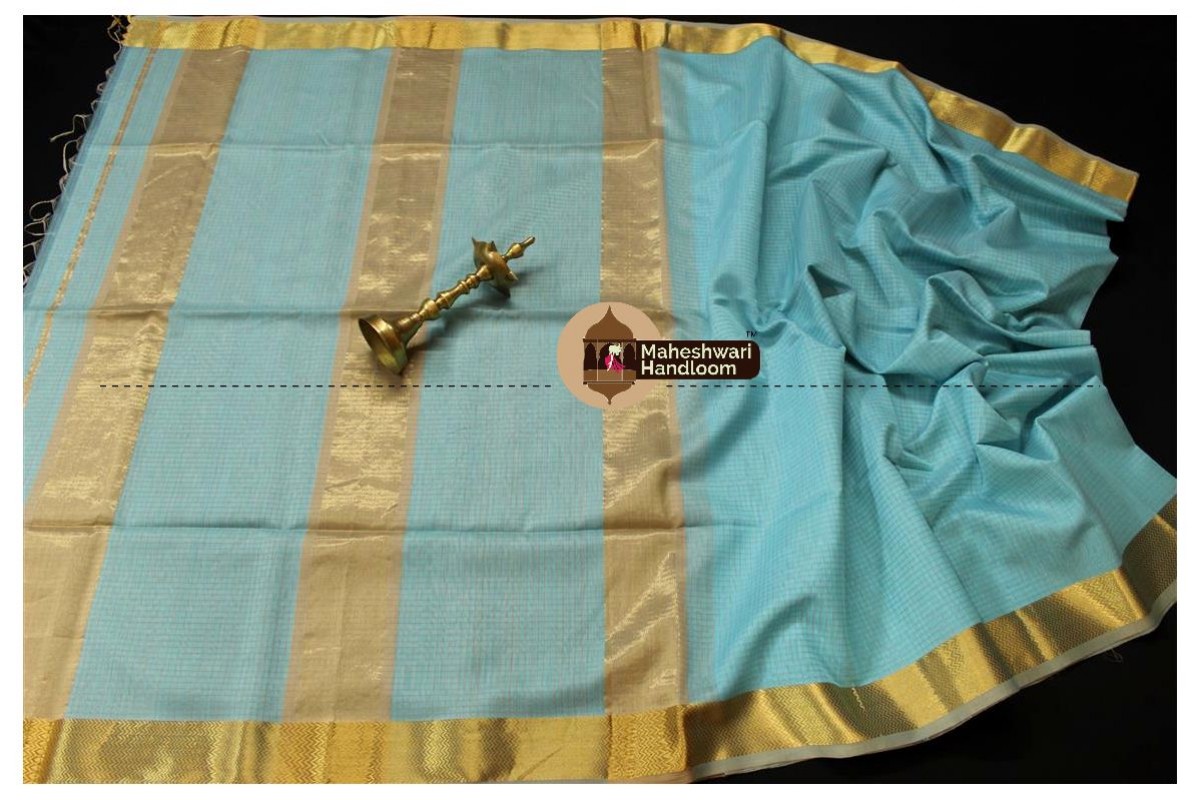 Maheshwari Firozi Self Checks Body Saree