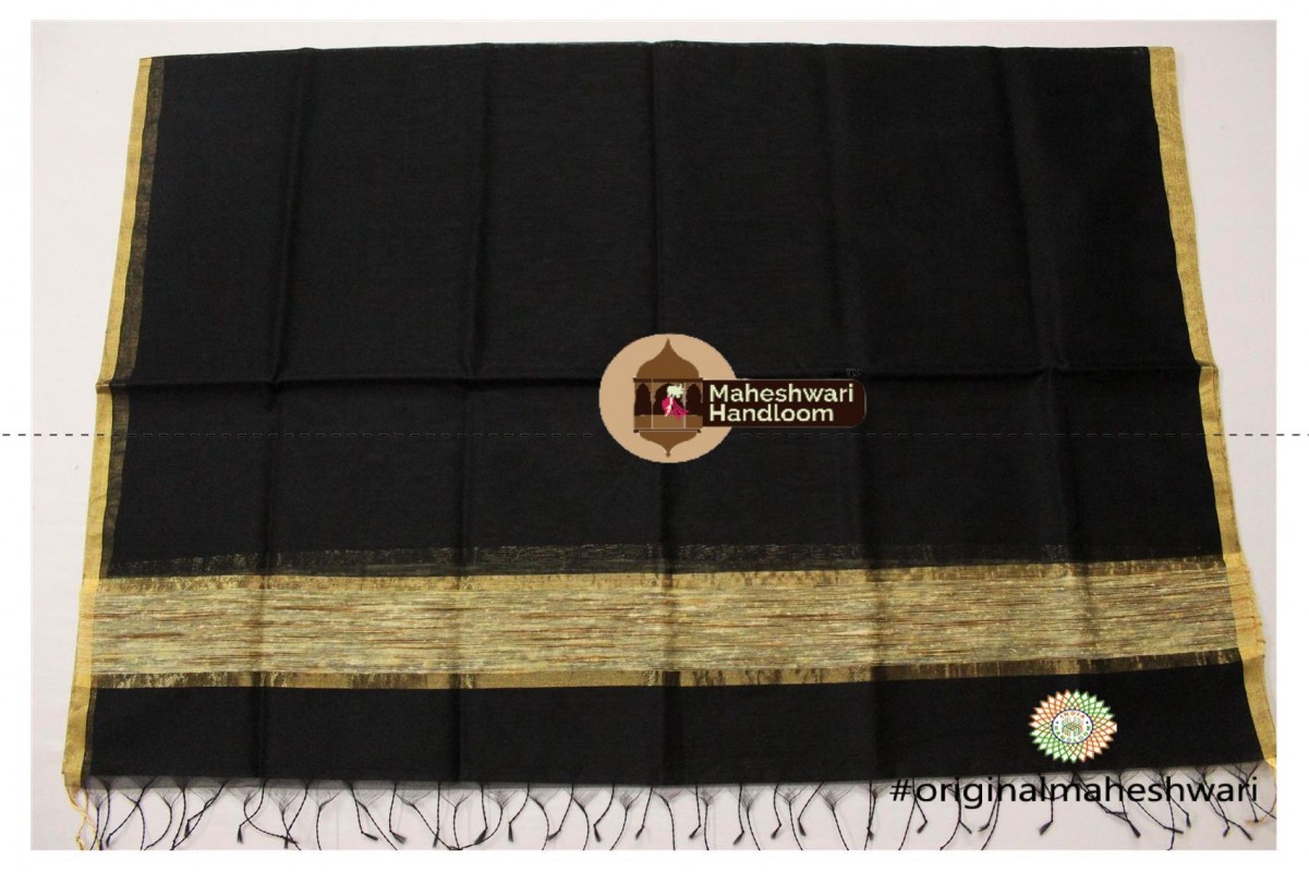 Maheshwari Black Silk Dupatta