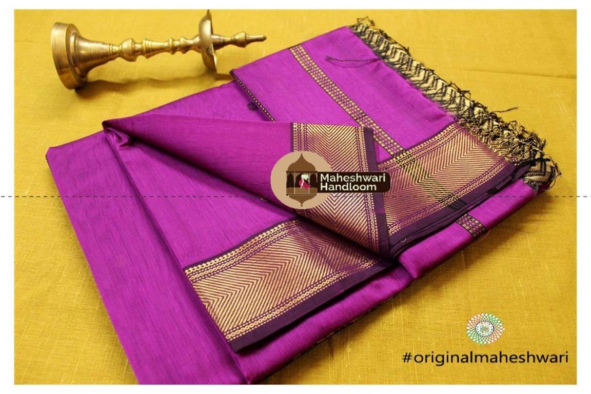 Maheshwari Magenta Heavy Pallu Saree