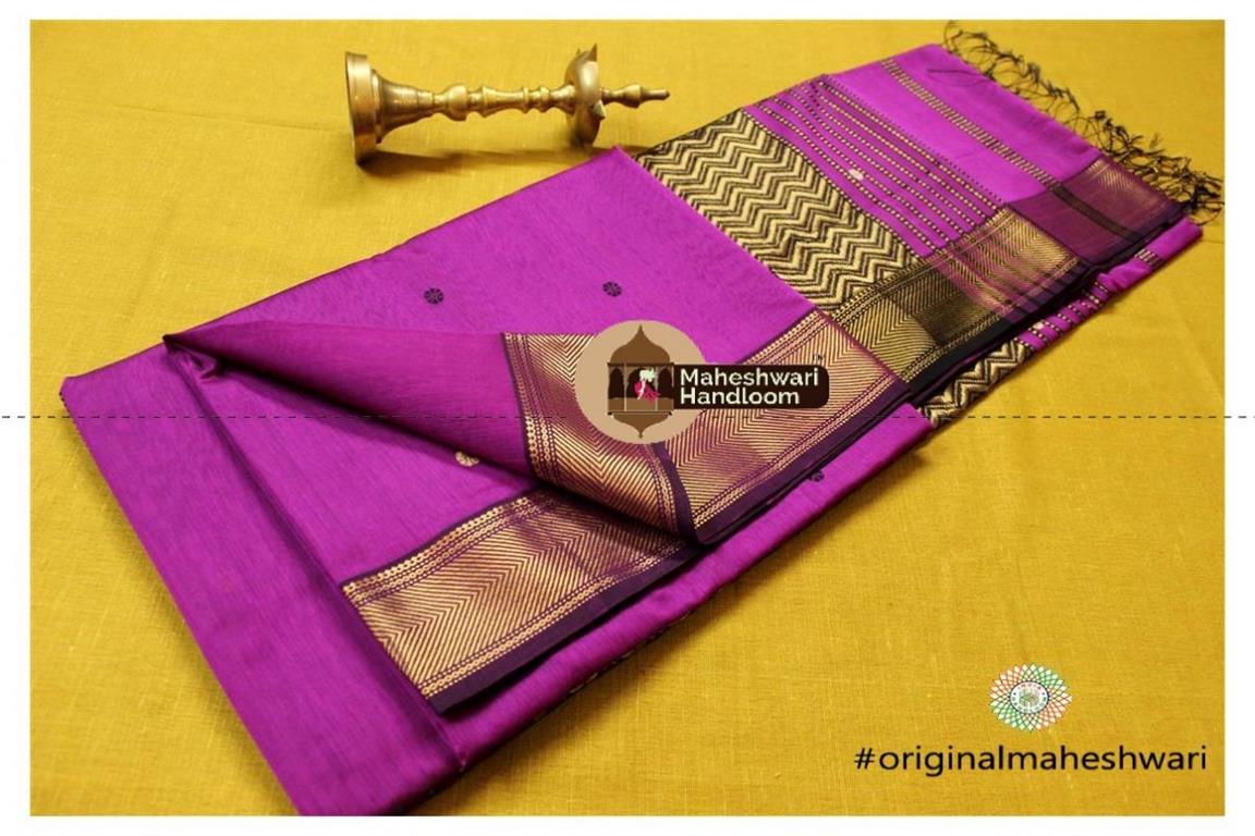 Maheshwari Magenta Heavy Pallu Saree