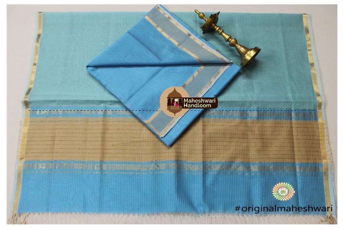 Maheshwari Firozi -Light Sea Green Top Dupatta Material