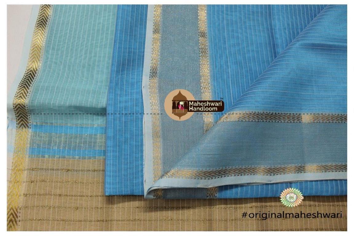 Maheshwari Firozi -Light Sea Green Top Dupatta Material