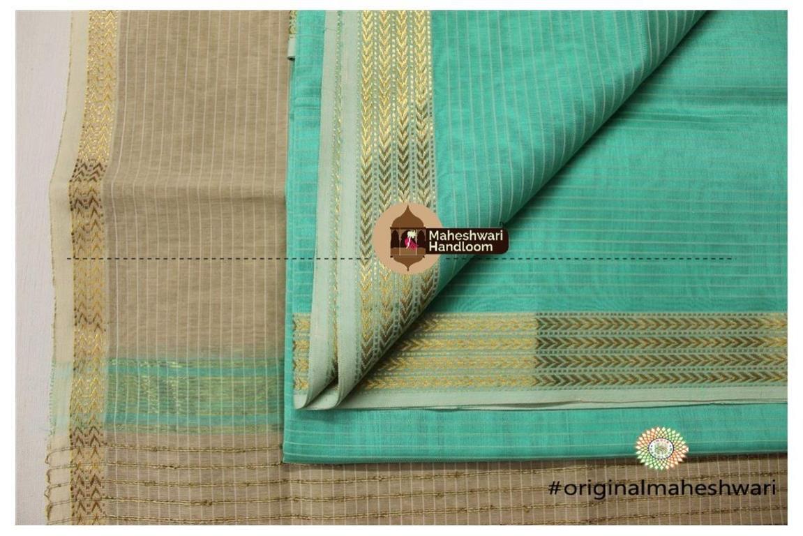 Maheshwari Sea Green -Tussar Top Dupatta Material