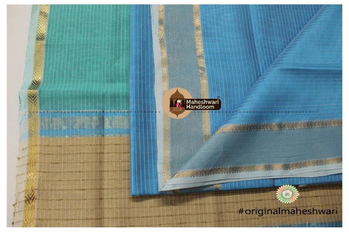 Maheshwari Chintamani - Sea Green Top Dupatta Material