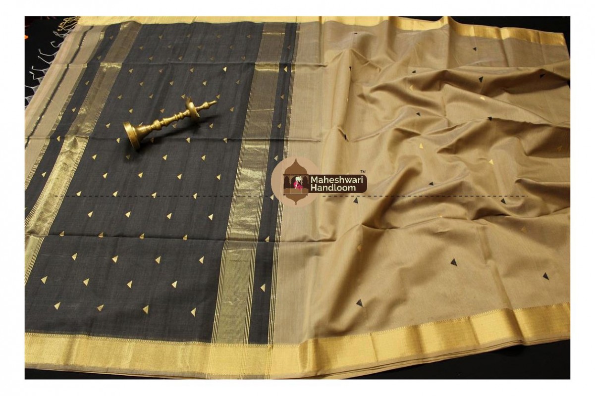Maheshwari Tussar Tringle Buti Weaving saree