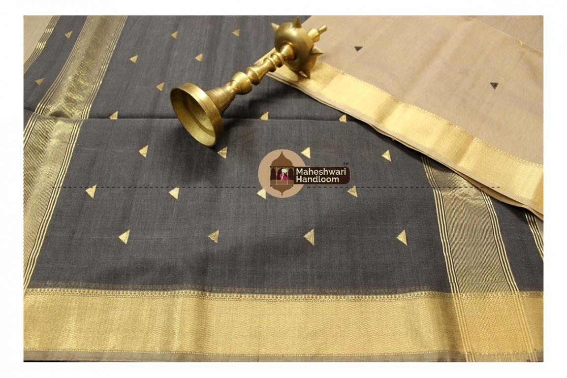 Maheshwari Tussar Tringle Buti Weaving saree