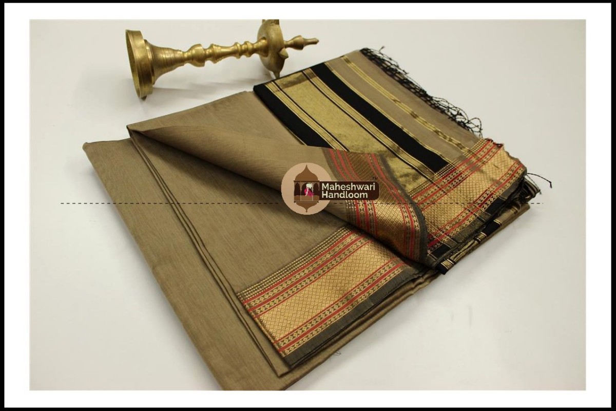 Maheshwari Tussar Jari Hansa Border Saree