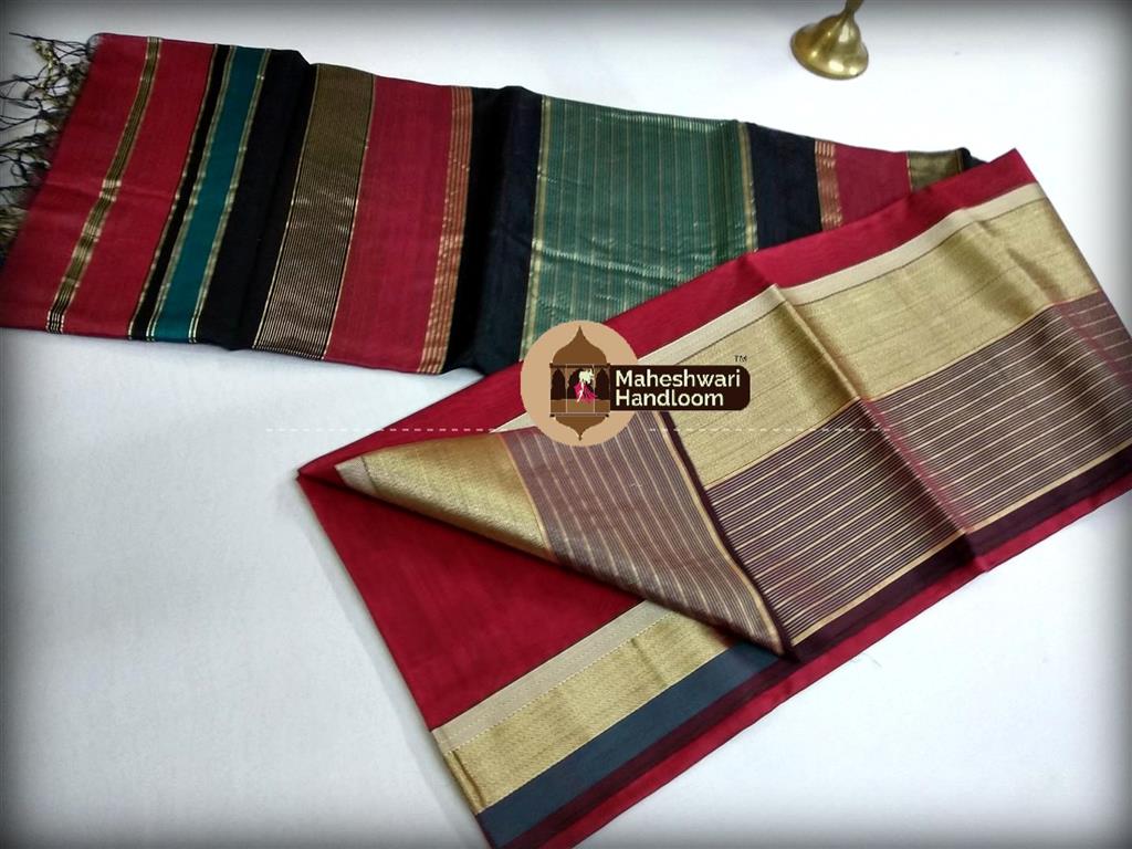 Maheshwari Handlooom Works Borad Maheshwari Border Saree