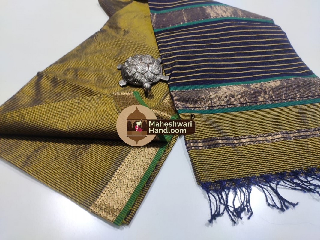  Maheshwari Green Garbh Reshmi Saree 