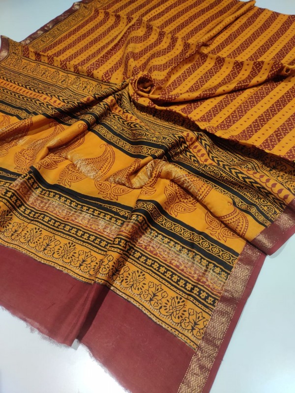 Maheshwari Handwoven Silk Cotton Bagh Print Dupattas